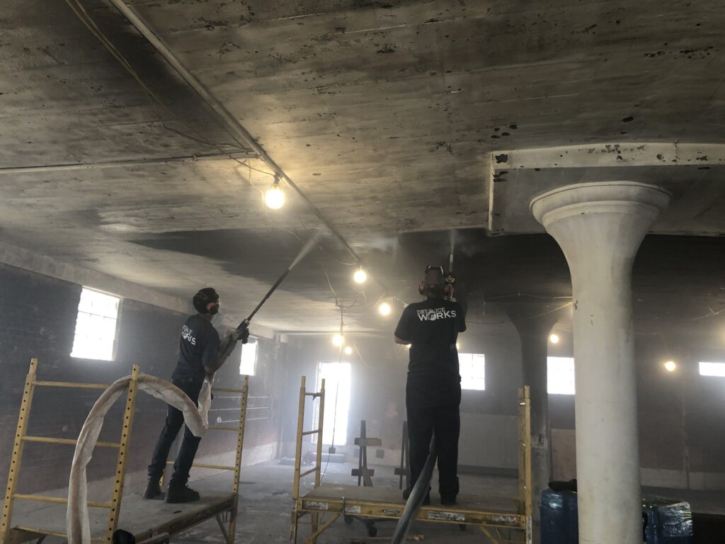 dry ice blasting for facility cleaning-ceilings